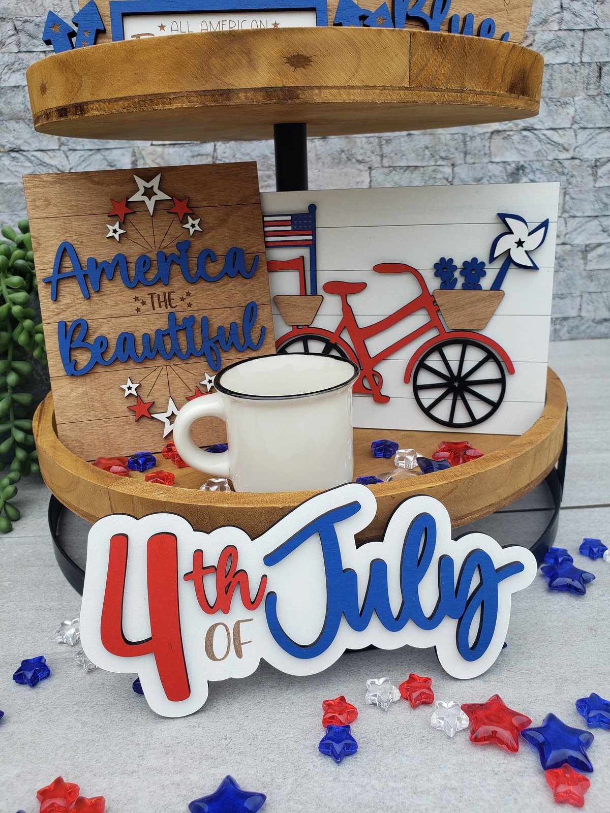 4th of July Tiered Tray Set