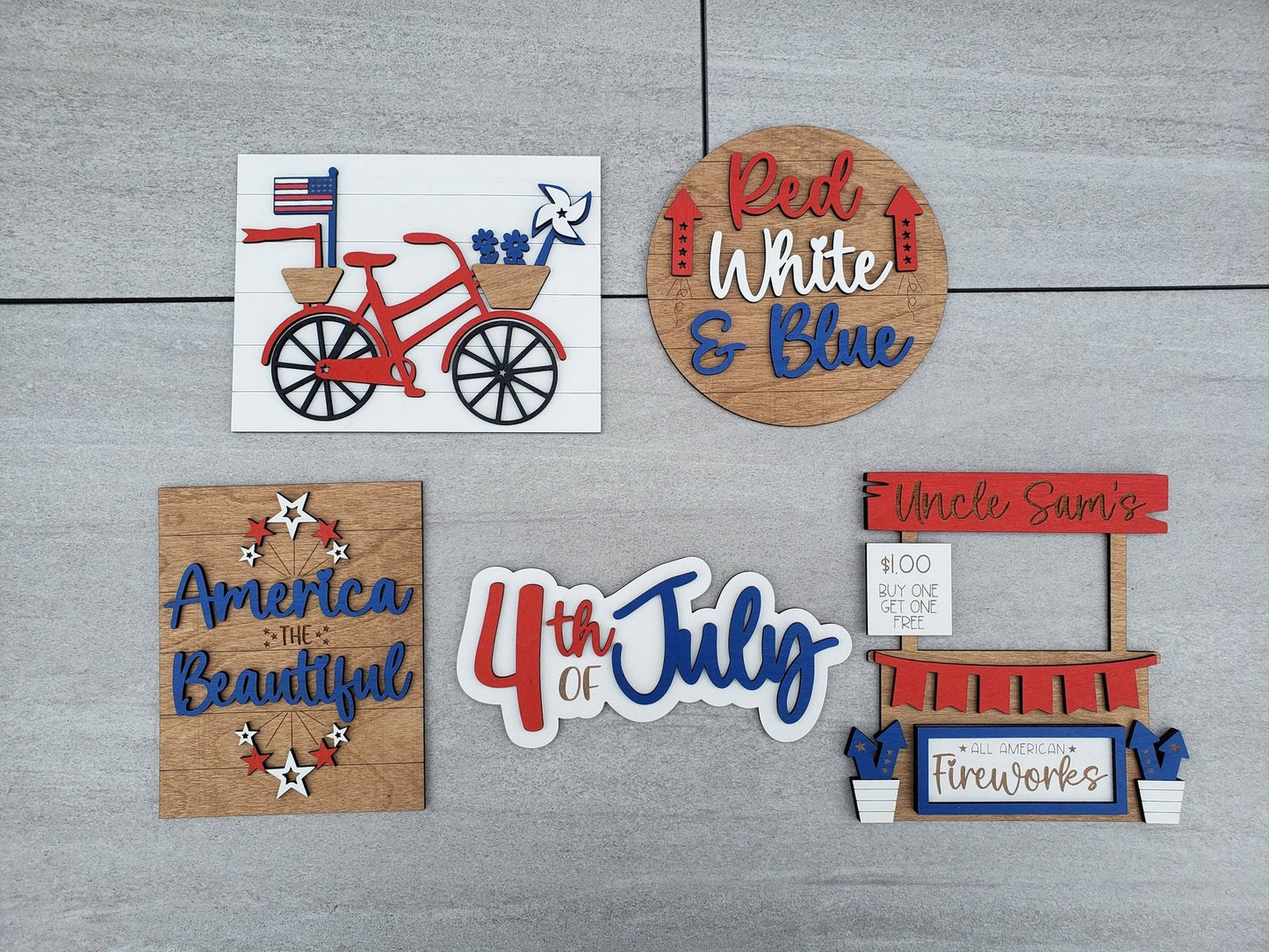 4th of July Tiered Tray Set