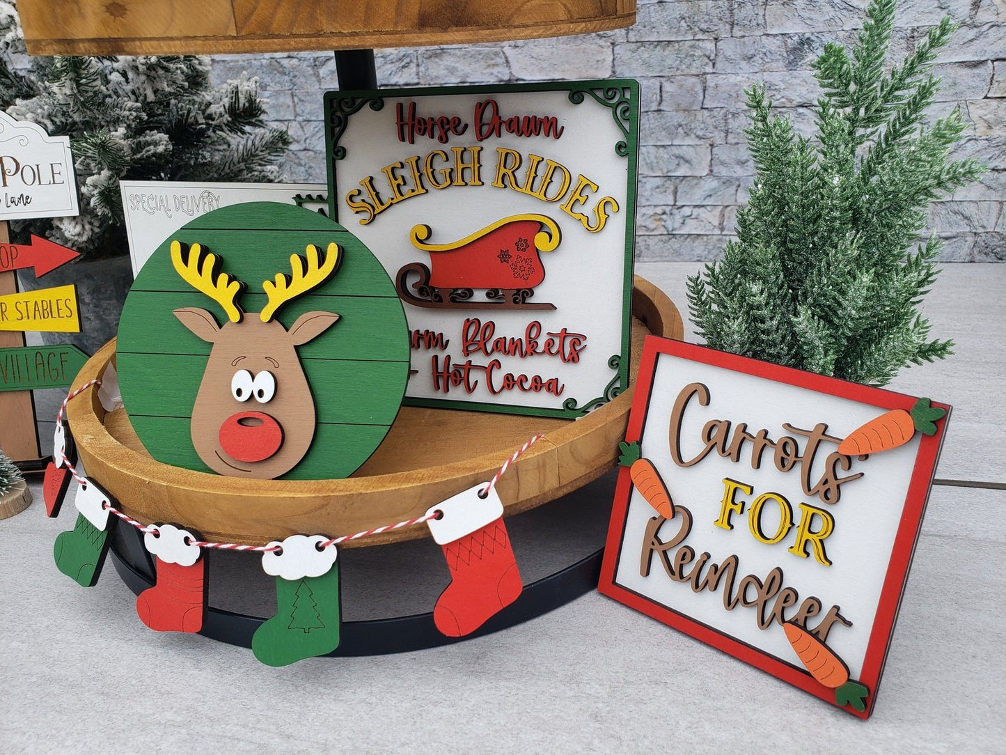 Santa Tiered Tray Set