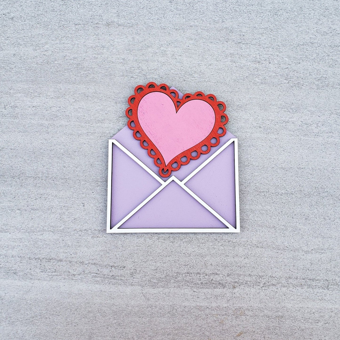 Valentine's Day Heart Envelope Tiered Tray Decor