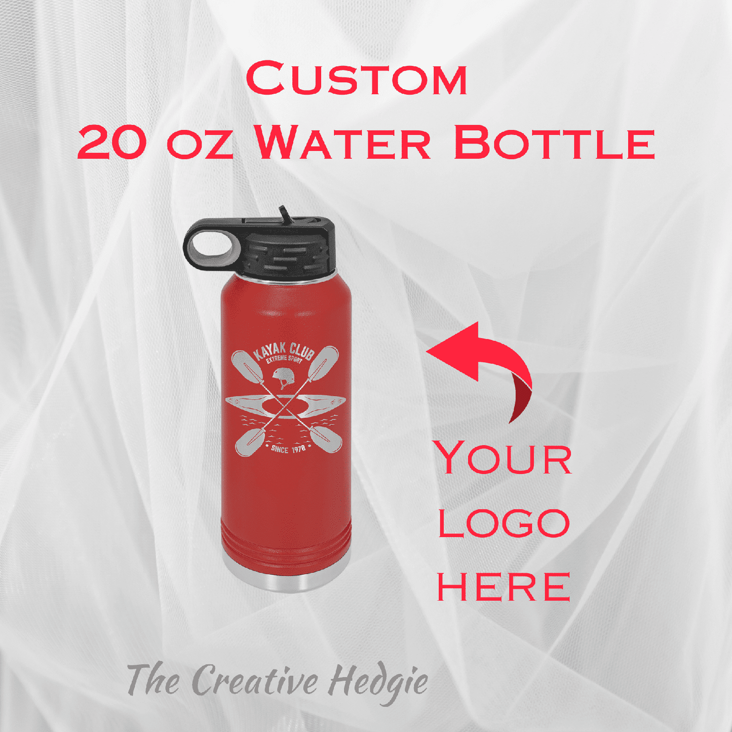 20 oz Powder-Coated Stainless Steel Water Bottle - Perfect for Business and School Branding