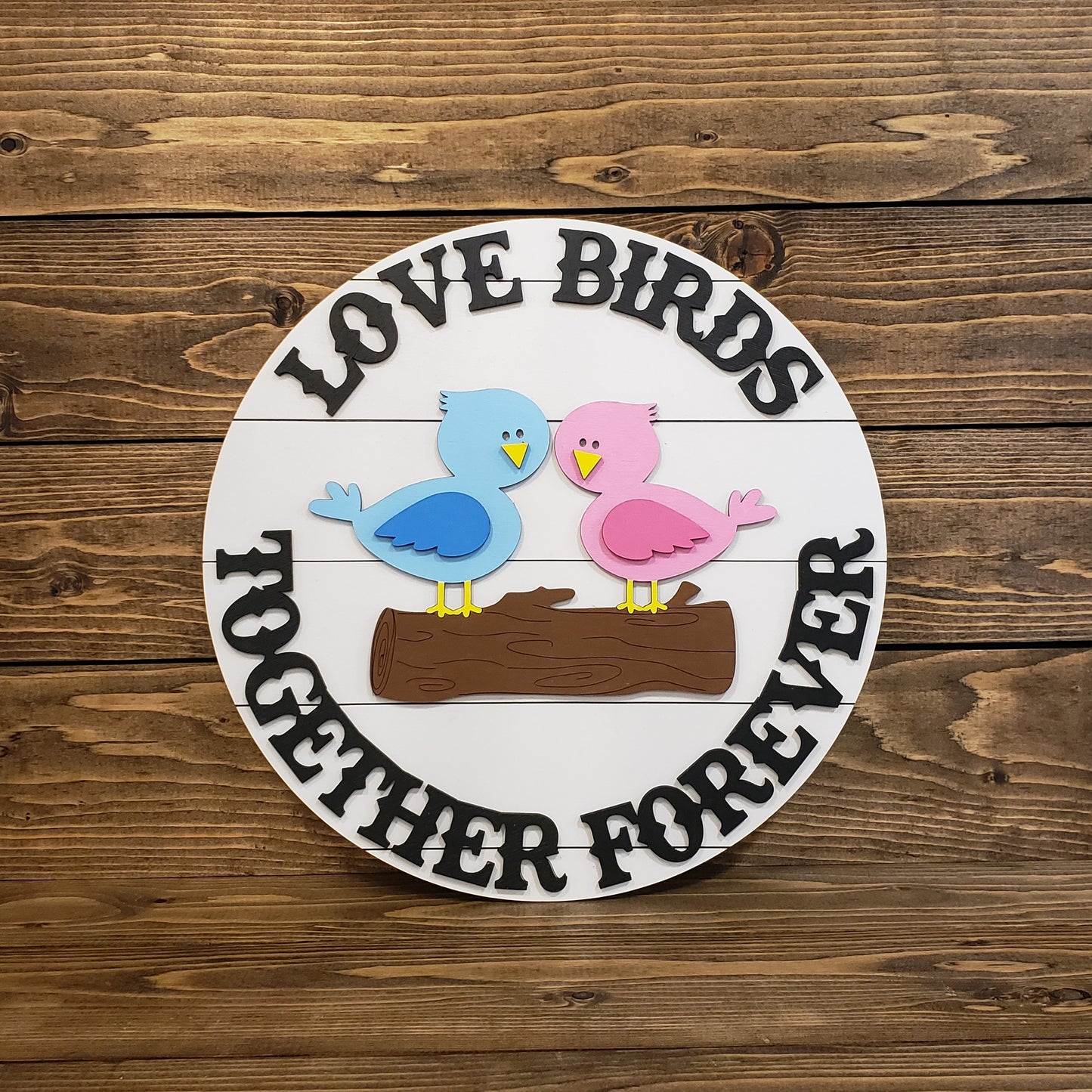 Love Birds Together Forever Hanging Sign