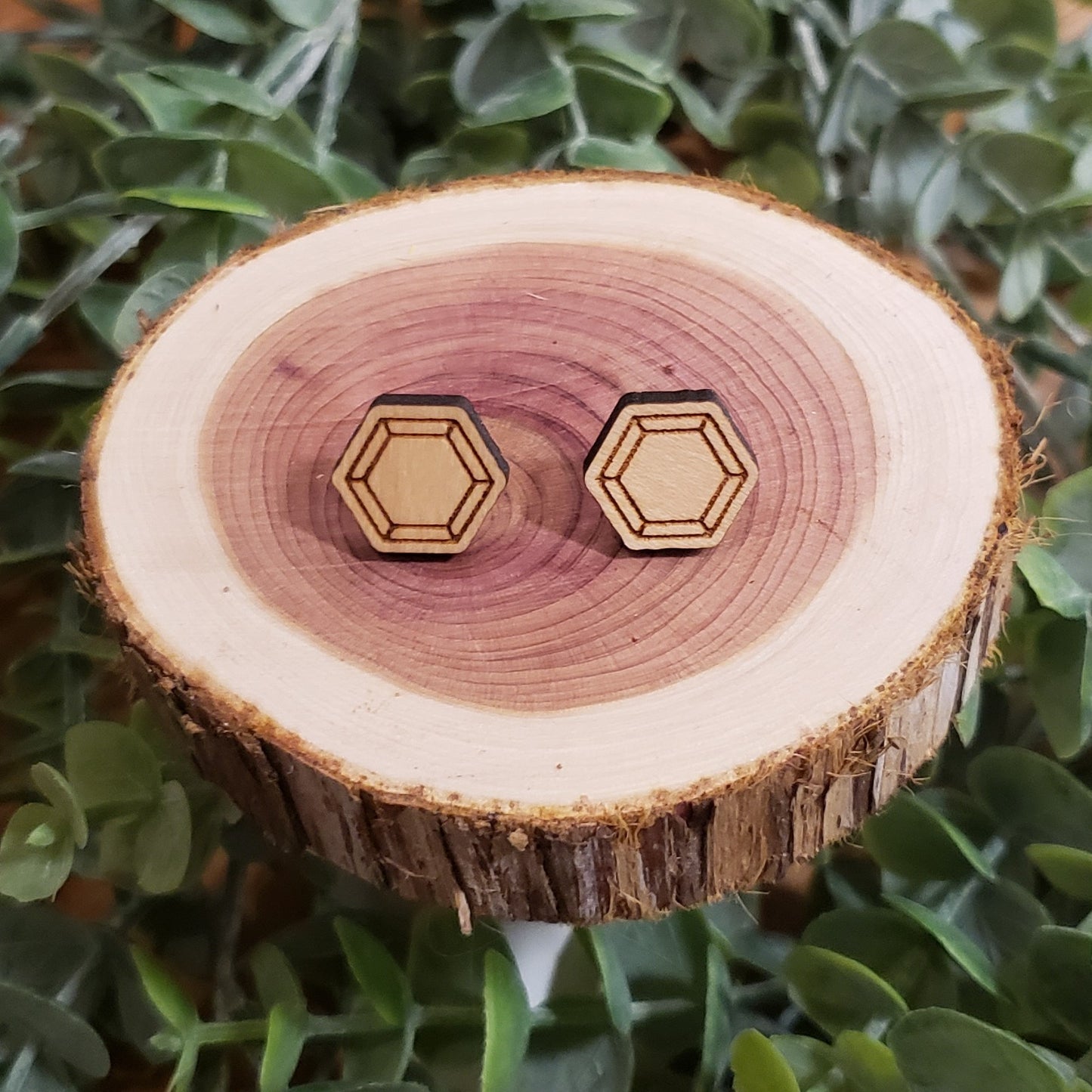 Hexagon Stud Earrings