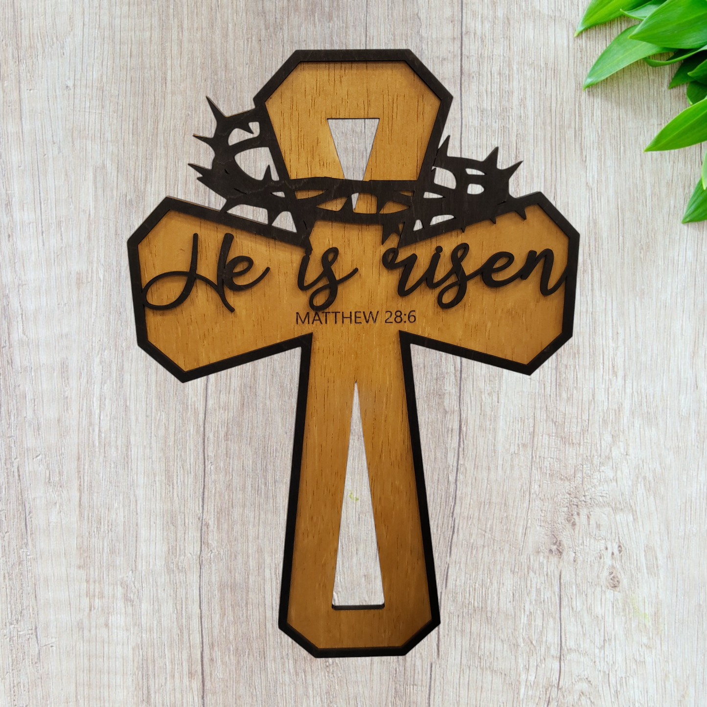 He Is Risen Hanging Cross