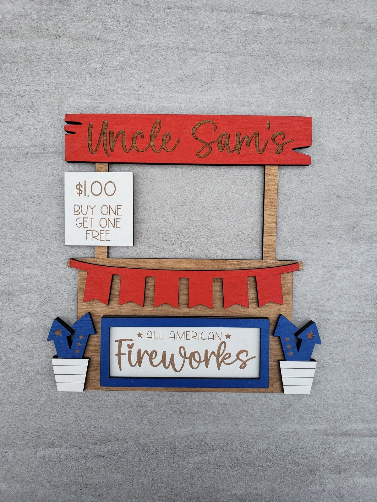 4th of July Tiered Tray Set