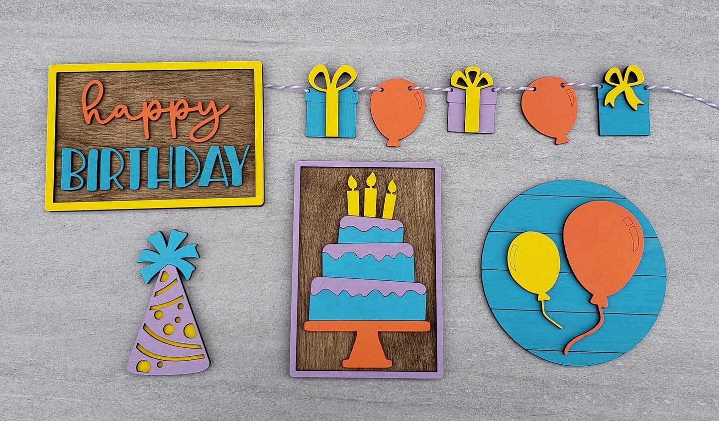 Birthday Party Tiered Tray Set