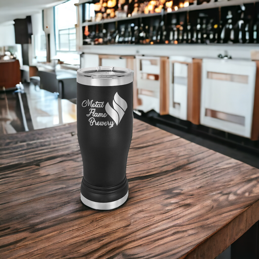 14 Oz Powder-Coated Stainless Steel Pilsner Cup  - Perfect for Business and School Branding