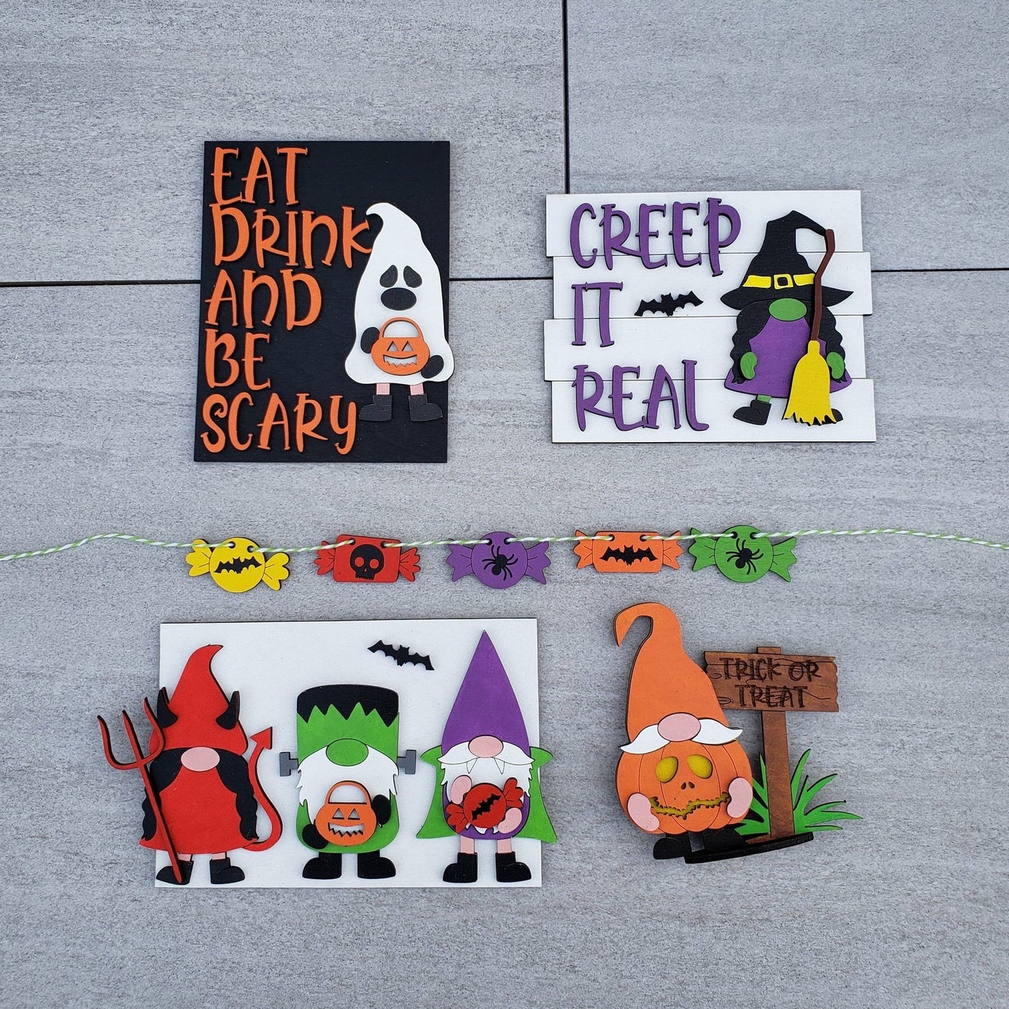 Halloween Gnome Tiered Tray Set