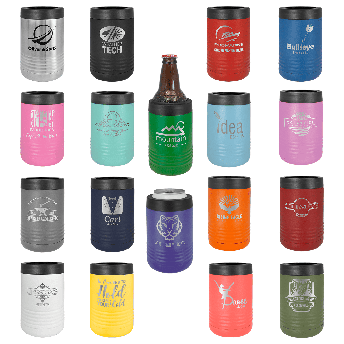 Customizable Stainless Steel Engraved Can Holder - Showcase Your Logo with Elegance and Style