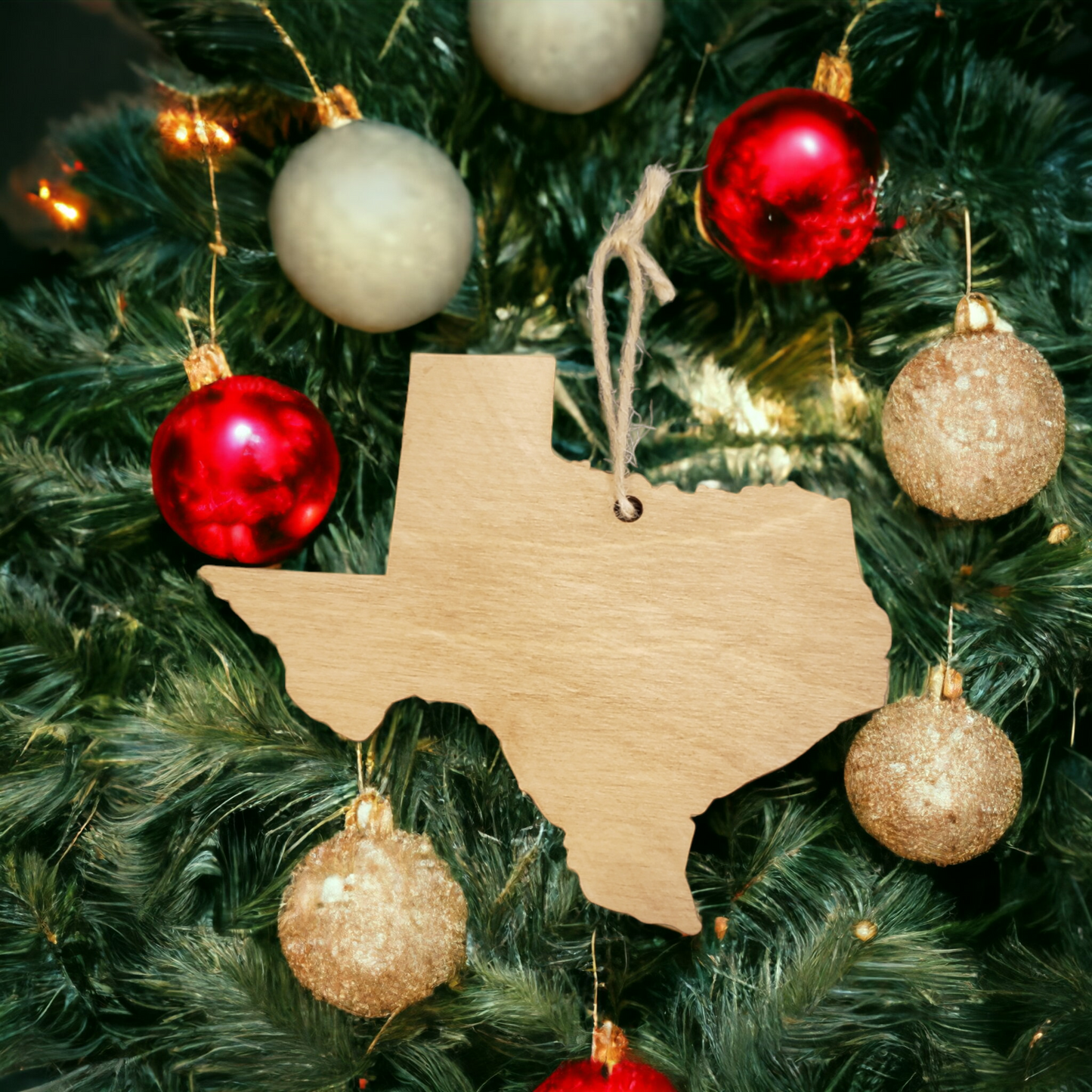 Texas Shaped Ornament-Choose Your Own City