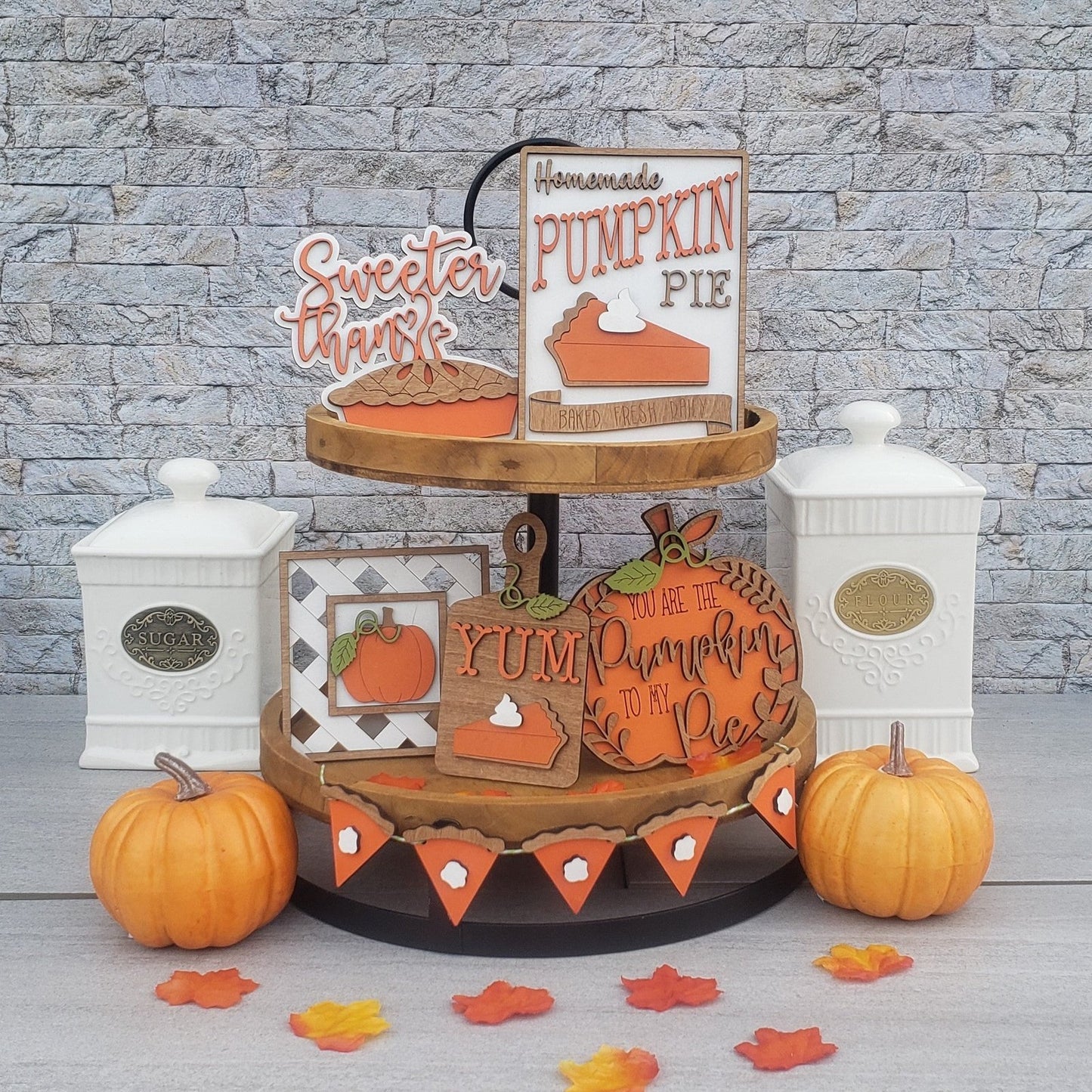 Pumpkin Pie Tiered Tray Set