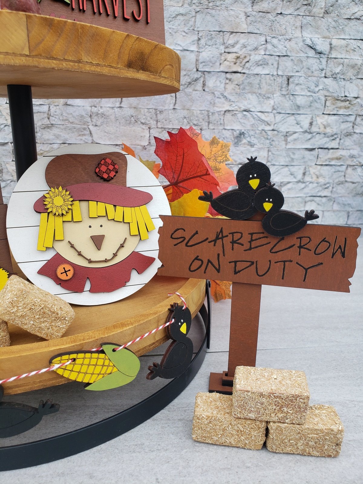 Scarecrow Tiered Tray Set