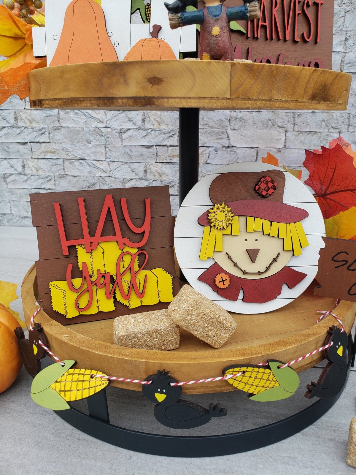 Scarecrow Tiered Tray Set