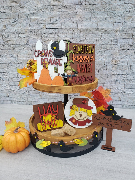 Scarecrow Tiered Tray Set