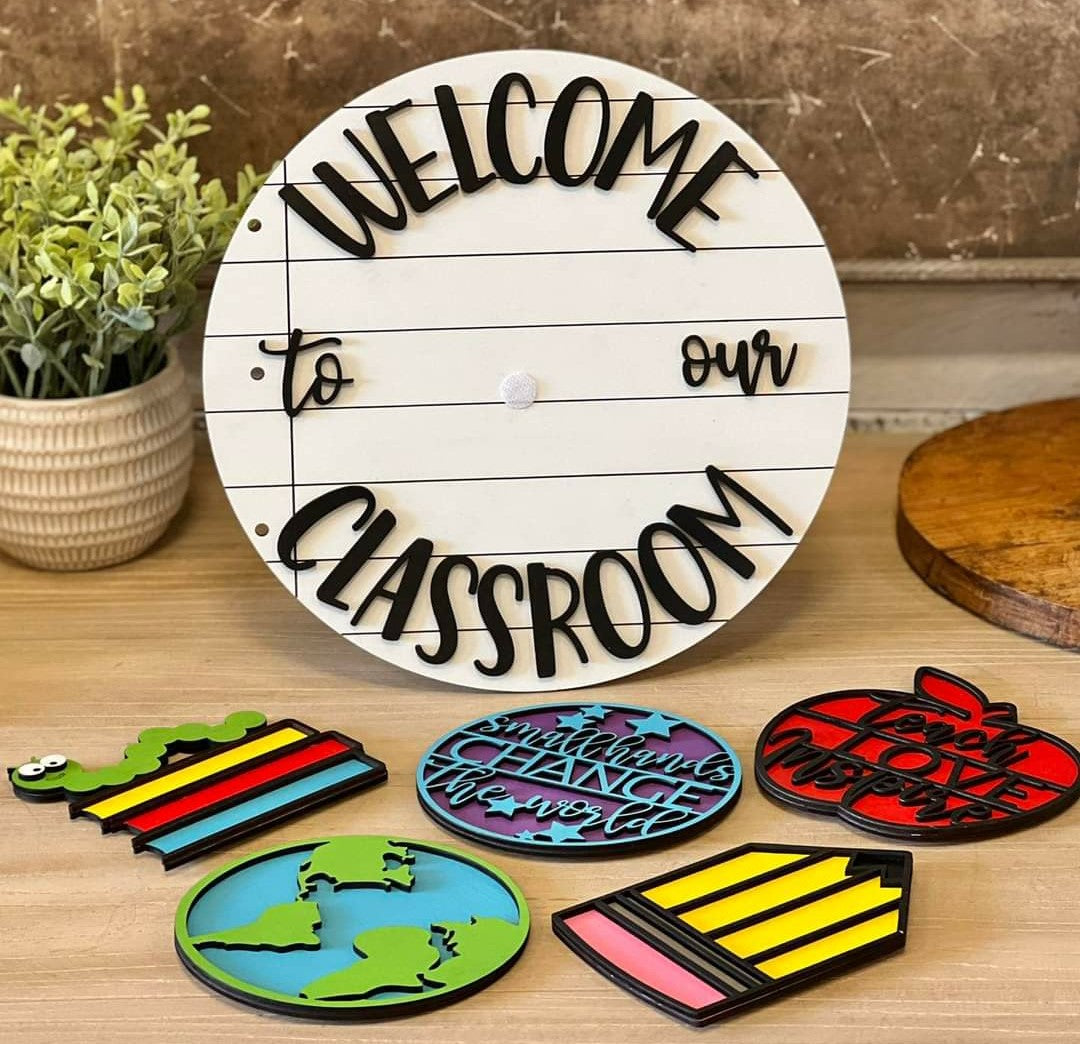 Interchangeable Teacher Sign, Personalization Available