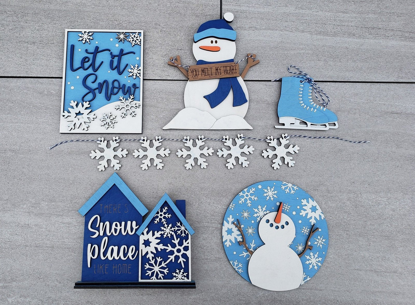 Snowman Tiered Tray Set