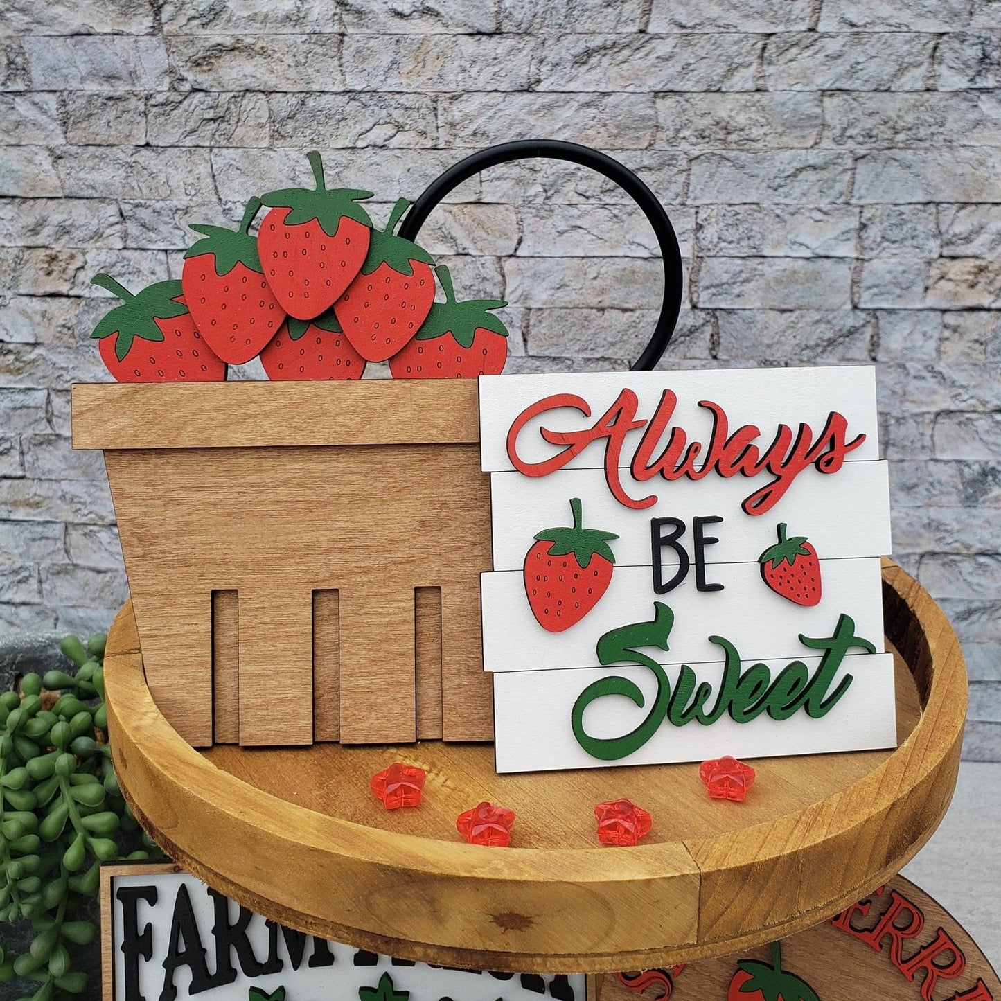 Strawberry Tiered Tray Set