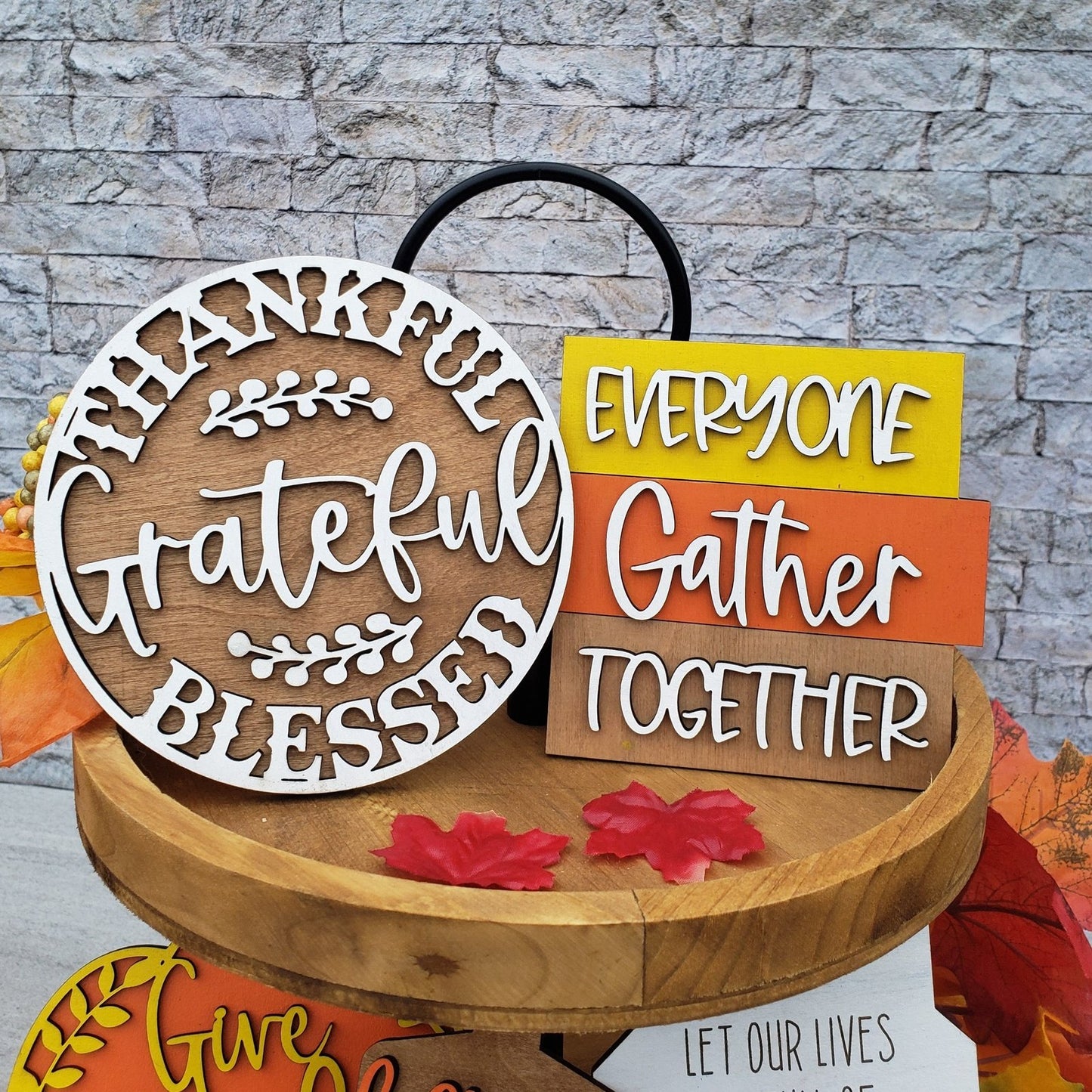 Thanksgiving Tiered Tray Set