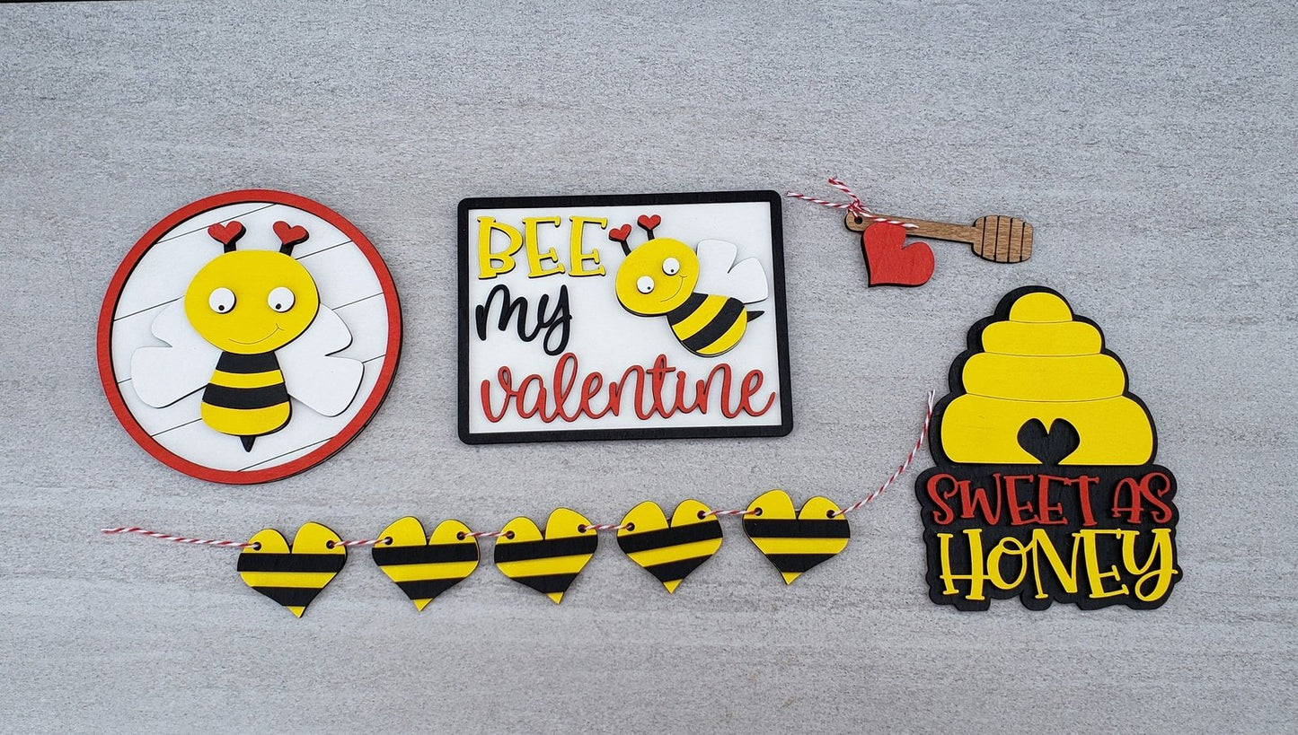 Valentine's Bee Tiered Tray Set