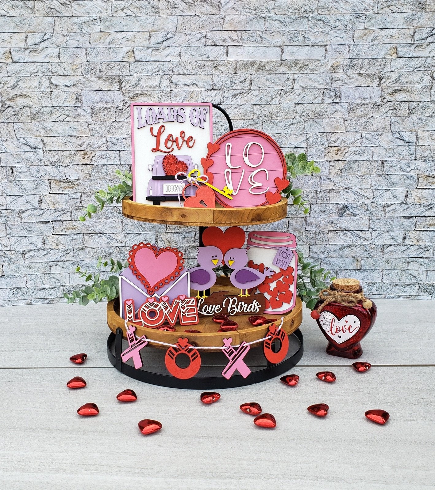 Valentine's Day Tiered Tray Home Decor