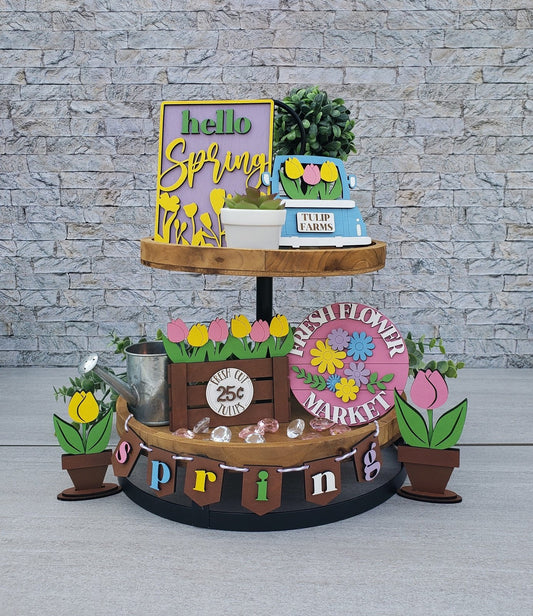 Spring Tiered Tray Set