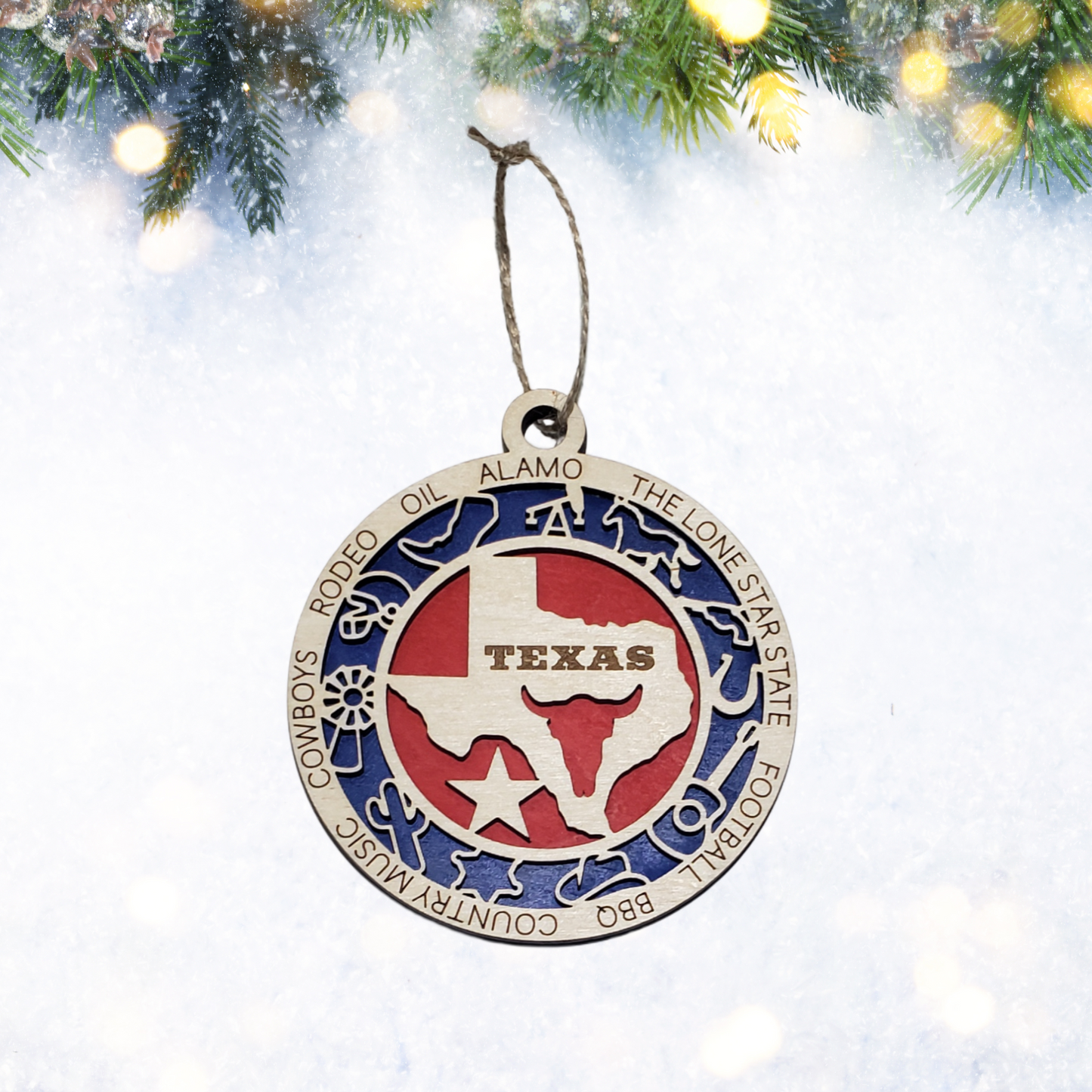 Texas Christmas Ornament, Alamo, Lone Star State, Texas Gift