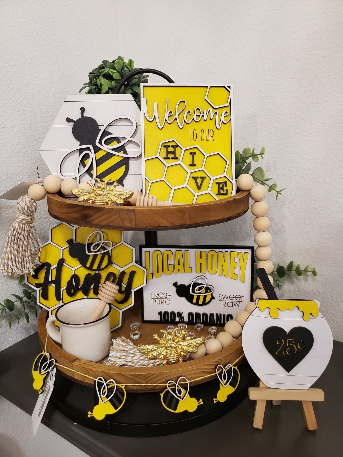 Bee Themed Tiered Tray